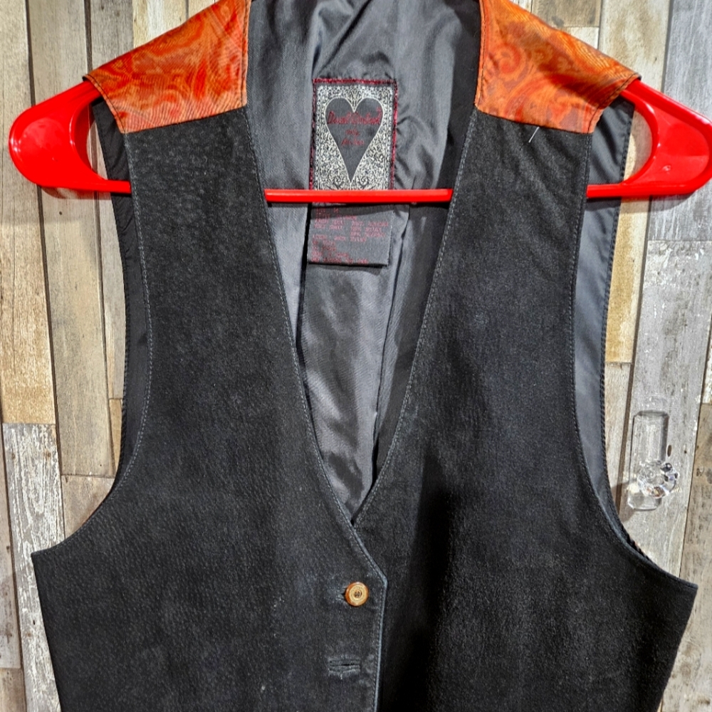 Ladies suede leather western vest by Dual Control